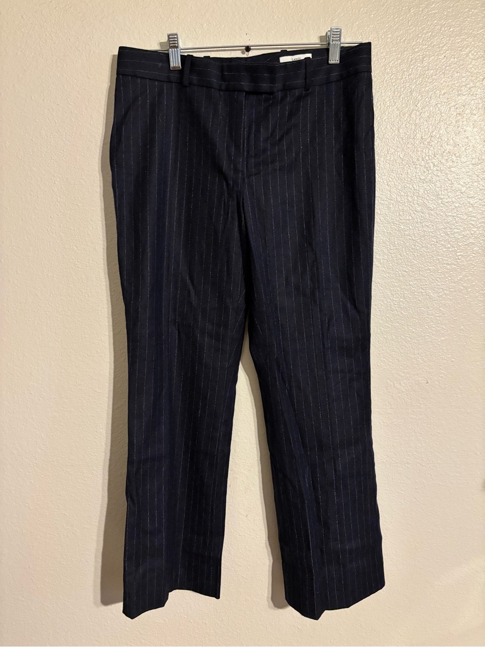 Lewit Navy Pinstripe Dress Trousers
